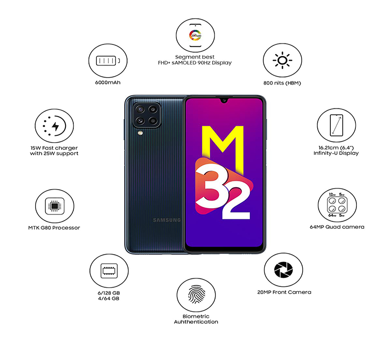 گوشی موبایل مدل samsung galaxy m32 